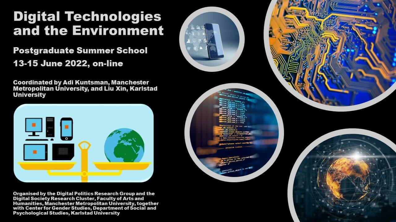 Images in circles with information about the summer school 2022